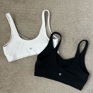 Lululemon Align Sports Bras white + black size 8